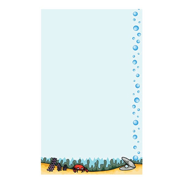 Choice 8 1/2" x 14" Menu Paper - Seafood Themed Bubbles Design Right Insert - 100/Pack