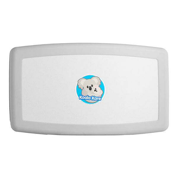 A white rectangular baby changing station with a koala logo.