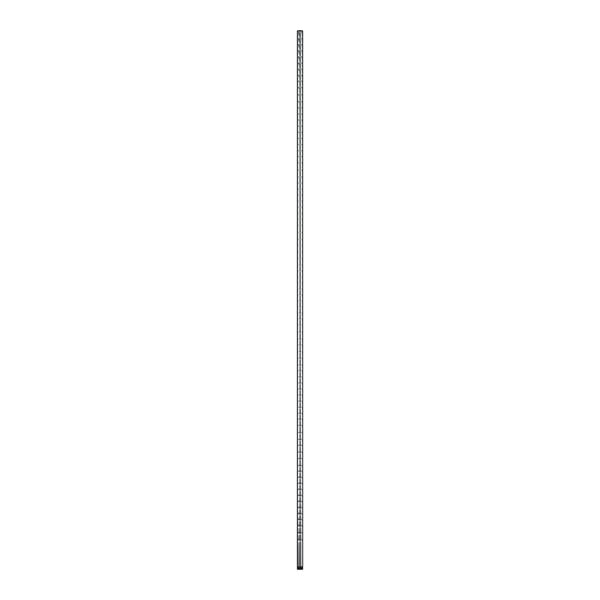 A long thin metal pole with black lines on a white background.