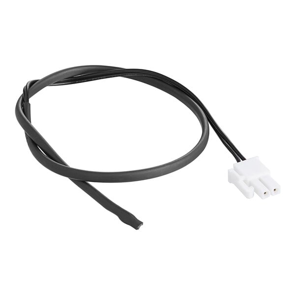 A black wire with a white connector on the end.