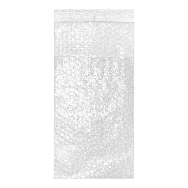 A clear plastic Lavex bubble bag with a white surface.