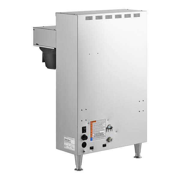 A white rectangular surface with a white label reading "Fetco CBS-1252 Plus Series" over a stainless steel water tank.