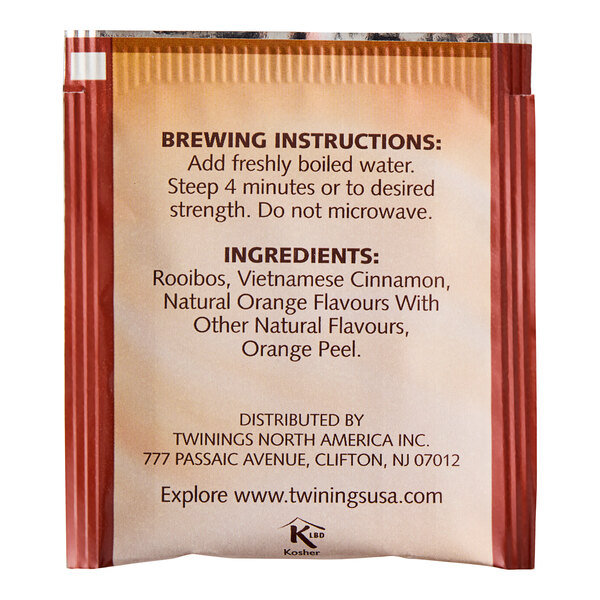 Twining Tea Labels Twinings Orange & Cinnamon Spice Herbal Tea Bags - 20/Box