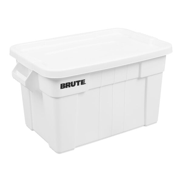 Rubbermaid® FG9S3100WHT BRUTE 20 Gallon White NSF Tote with Lid