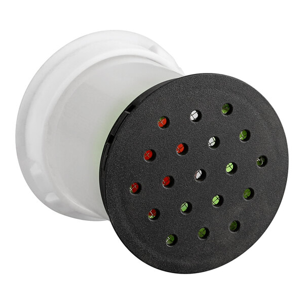 A vacuum breaker replacement part with a black perforated cap and white base, designed for MainStreet Equipment BMR-23-F and BMR-49-F models.