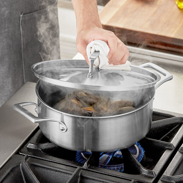 Vigor SS3 Series 3.5 Qt. Tri-Ply Stainless Steel Sauce Pan with Cover