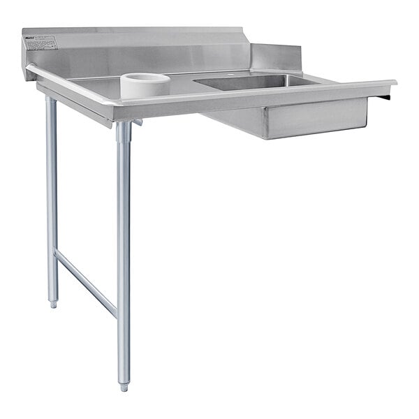 A stainless steel Eagle Group dishtable with a left side drain.