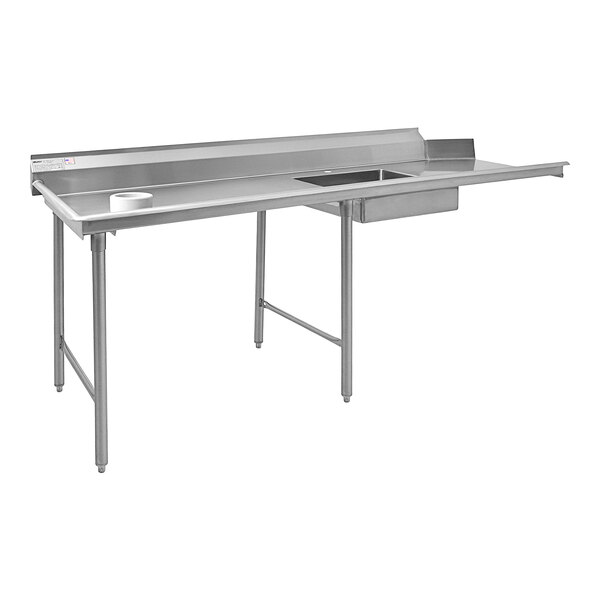 An Eagle Group stainless steel dishtable with two sinks.