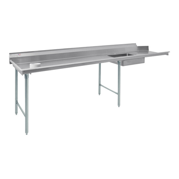 An Eagle Group stainless steel table with a left side sink.