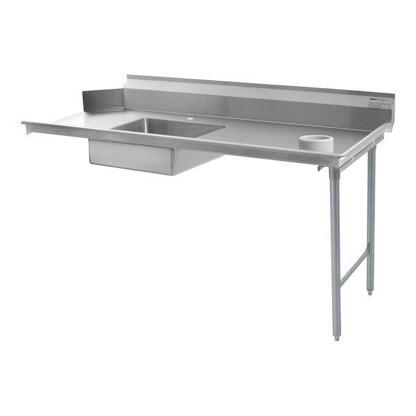 A stainless steel Eagle Group dishtable with a right side drain.