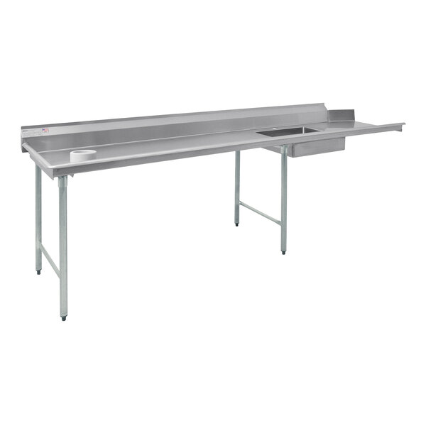 A stainless steel Eagle Group dishtable with a left side sink.