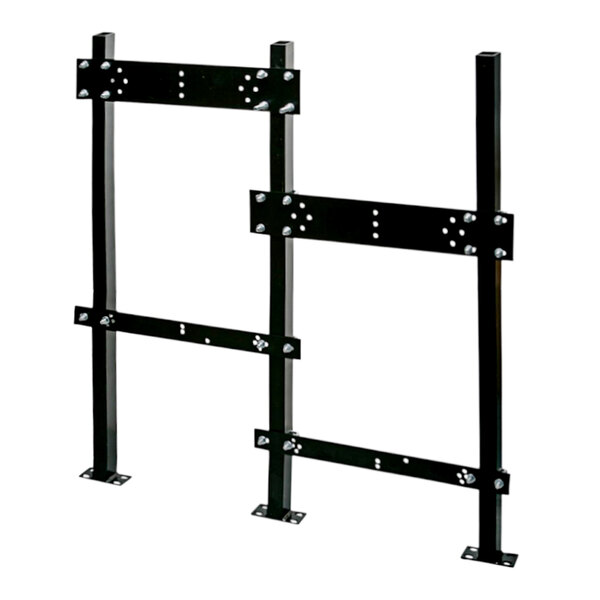 A black metal Elkay in-wall carrier with screws.