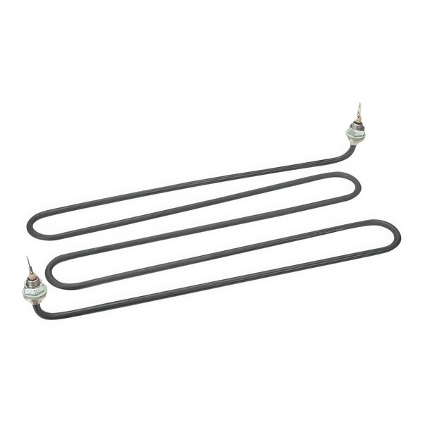 A close-up of a black Moffat dry heating element with metal caps on the ends.