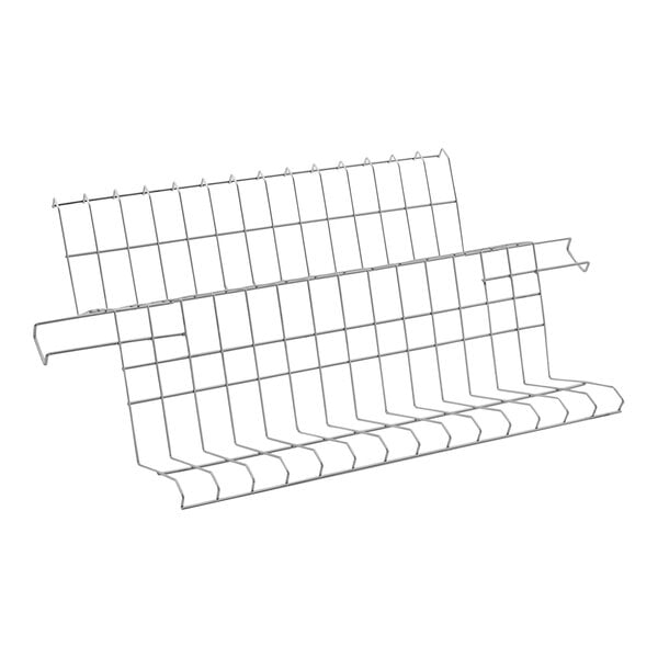 A stainless steel wire rack for MetroMax 4 shelving.