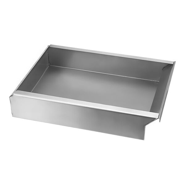 A stainless steel drawer for a Moffat convection oven.