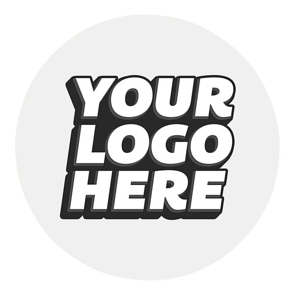 A white circle with the words "Your Logo Here" in white text.