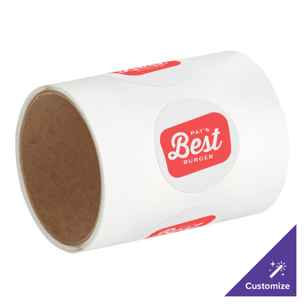 A roll of white paper with a red and white "Carnival King" logo on it.