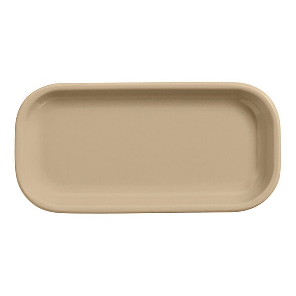 An American Metalcraft rectangular tan melamine plate.