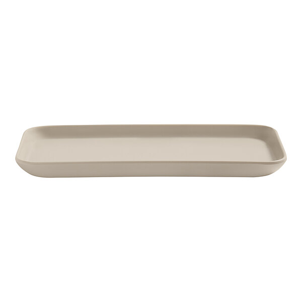 An American Metalcraft white rectangular melamine plate.