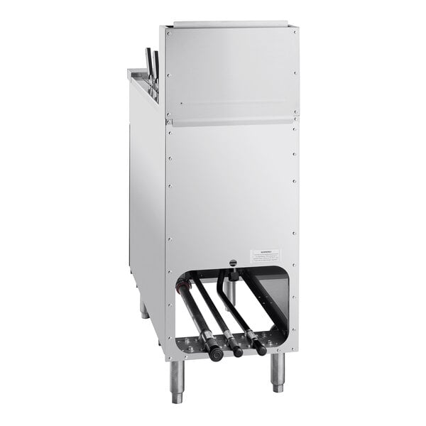 An Avantco stainless steel pasta cooker with black buttons.