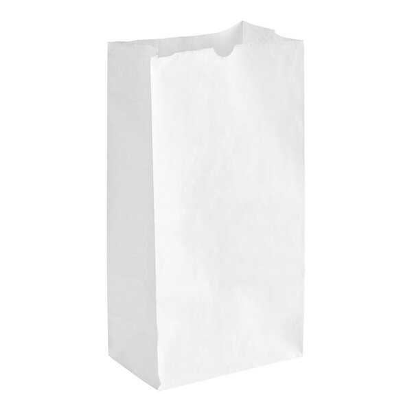 A white paper bag with a black top.