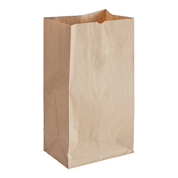 A brown paper bag on a white background.