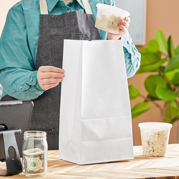 white paper food bag