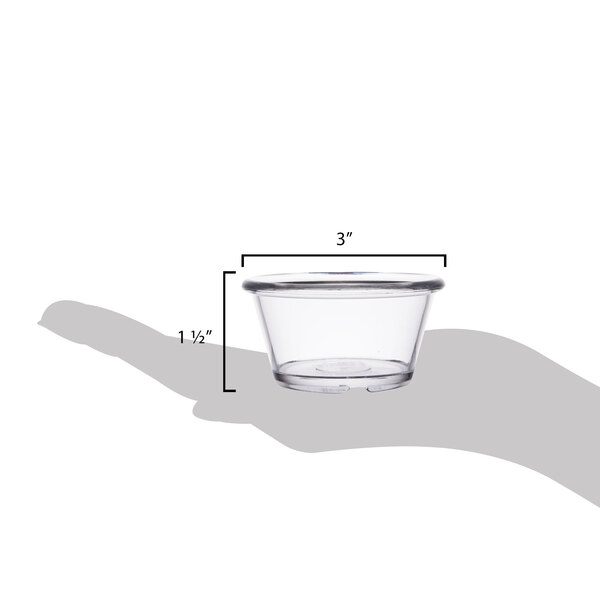 G.E.T Ramekin Clear Break Resistant Pack of 12 Enterprises ER-025-CL Clear 2.5 oz