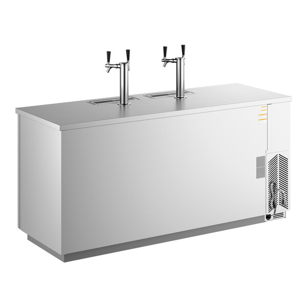 Beverage-Air DD78HC-1-S (2) Double Tap Kegerator Beer Dispenser - Stainless Steel, (4) 1/2 Keg Capacity
