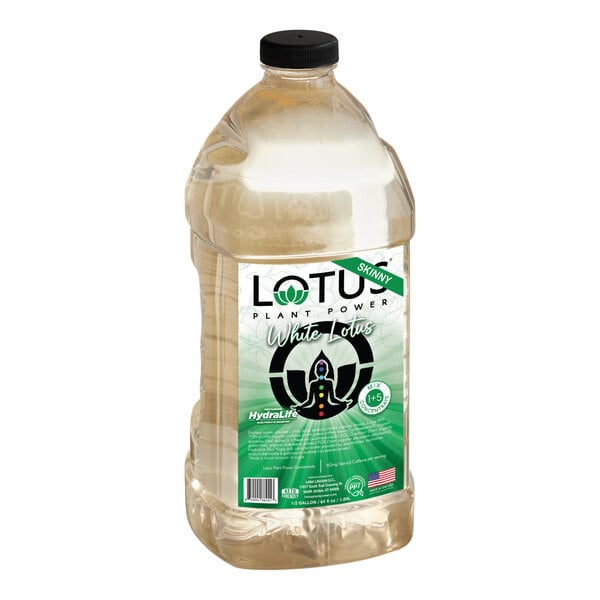 A 64 fl. oz. bottle of Lotus Plant Power Sugar-Free White Lotus 5:1 Energy Concentrate.