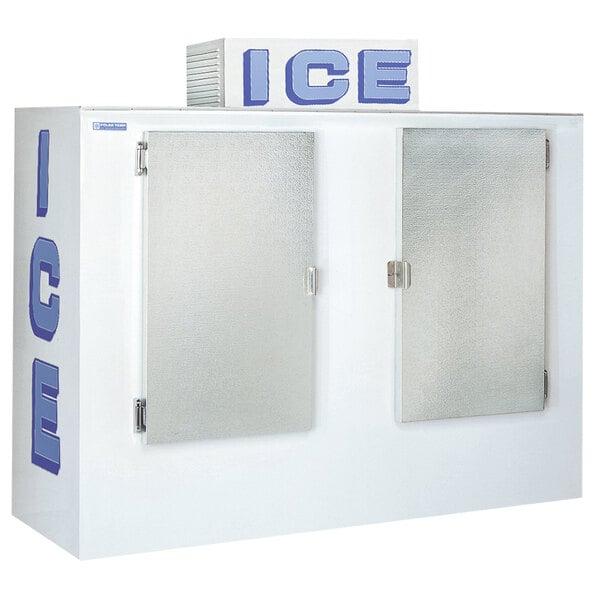 A white Polar Temp ice merchandiser with two doors.