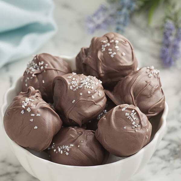 A bowl of Guittard chocolate truffles.