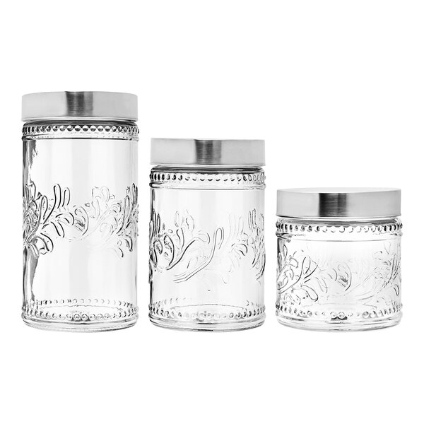 3pc Round Airtight Canister Set White - Brightroom™
