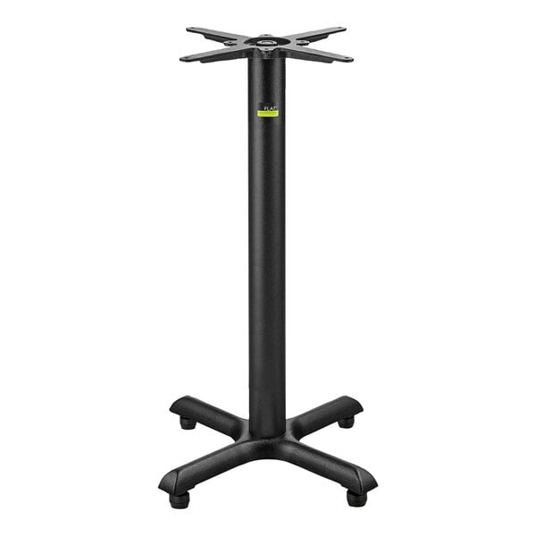 A FLAT Tech black metal table base with Equalizer levelers.