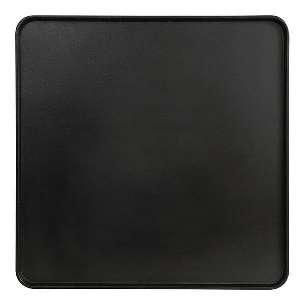 A black square tray with a raised black border.