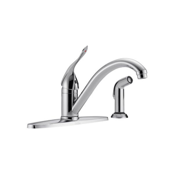 Delta Classic Single-Handle Standard Kitchen Faucet factory with Side Sprayer In Stainle