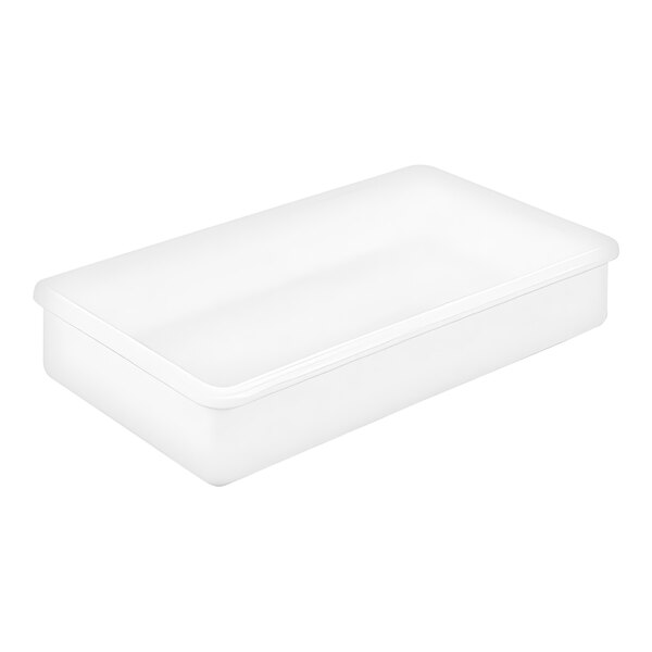 A white rectangular melamine tray.