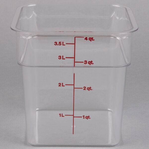 4 Qt. Cambro 4SFSCW135 Square Food Storage Container