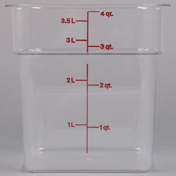 Met Lux 2 qt Square Clear Plastic Food Storage Container - with