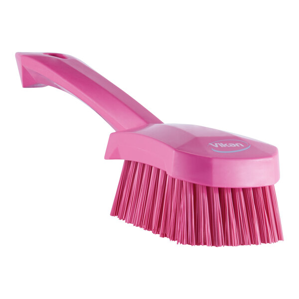 Pink Scrubbing Brush Hand Held Cleaning Brush Stiff Bristle