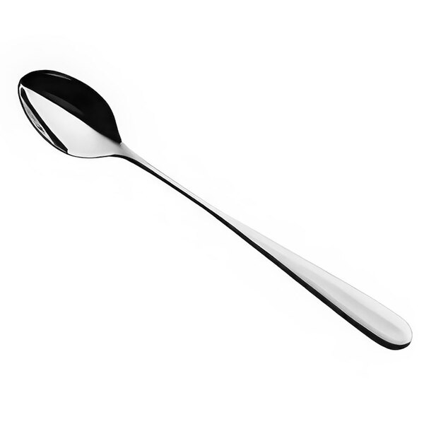 A Hepp by Bauscher stainless steel iced tea spoon with a black handle and silver tip.