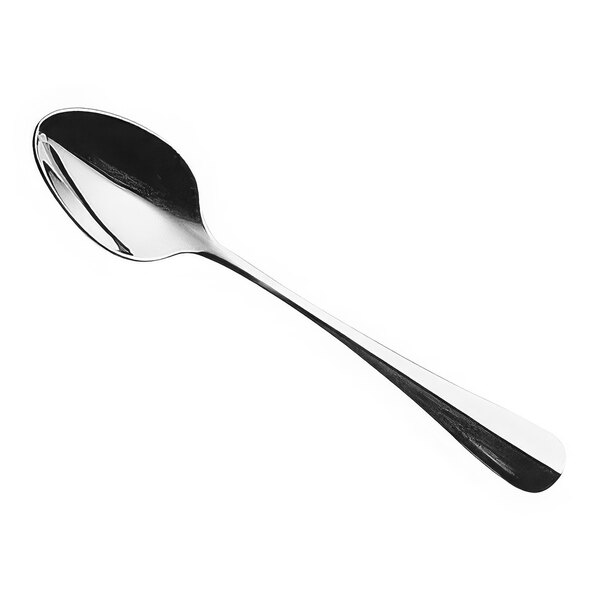 A Hepp Baguette stainless steel coffee spoon with a stonewashed black handle and silver spoon.