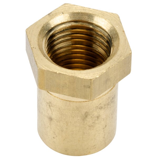 A brass Avantco high elevation orifice with a hex nut in the center.