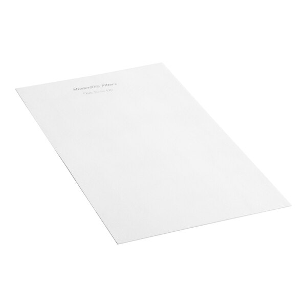 A white Oil Solutions Group Masterfil filter fabric sheet.