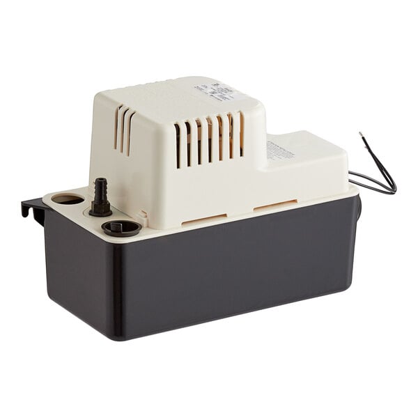 A white and black Little Giant VCMA-15ULS condensate pump.