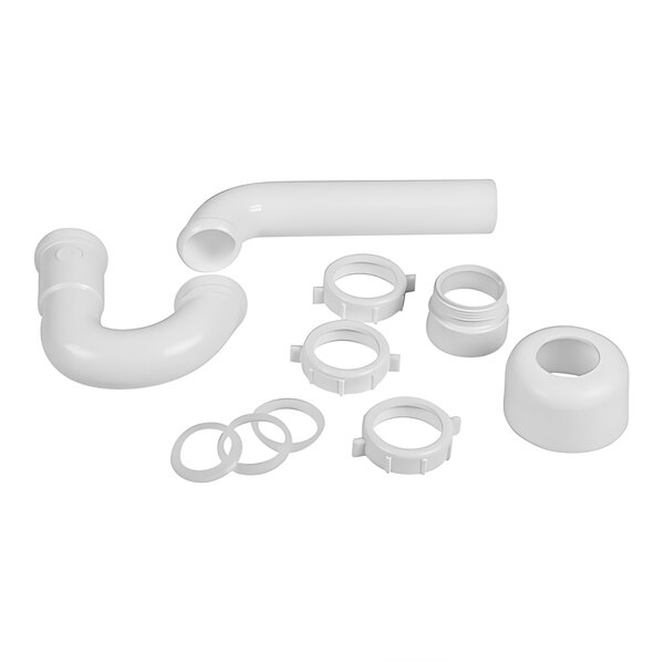 A white plastic pipe with rings and a hole.