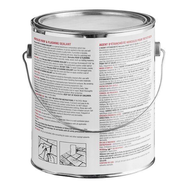 A white can of Hercules Roof and Flashing Sealant with black and red text.