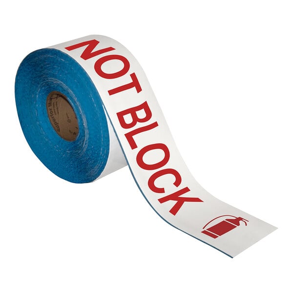 A roll of white and red tape with red text that reads "Do Not Block"