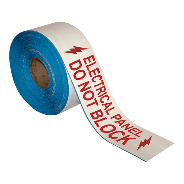 A roll of Superior Mark white and red electrical panel tape.