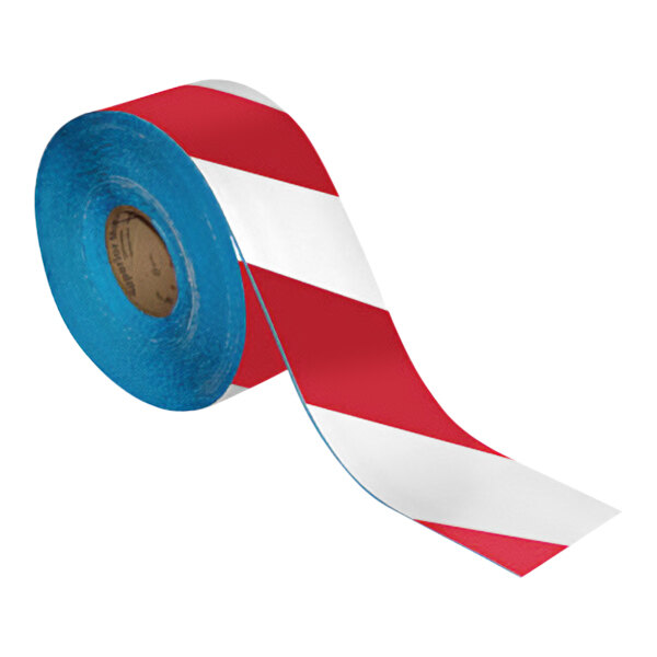 A roll of red and white striped tape.